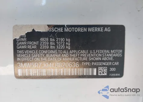 2020 BMW 330I xDrive from USA, damaged, VIN 3MW5R7J04L8B20636
